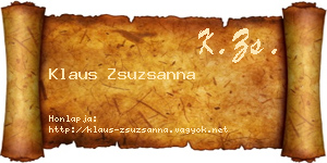 Klaus Zsuzsanna névjegykártya
